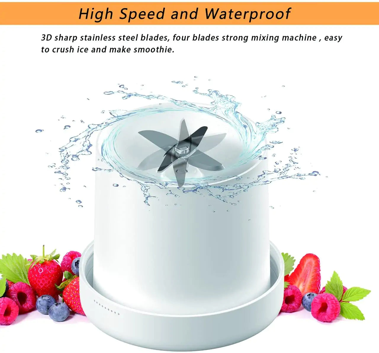 Portable USB Rechargeable Mini Juicer Blender - 350ml