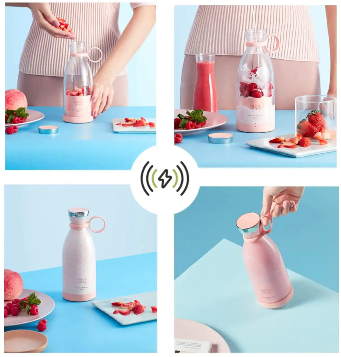 Portable USB Rechargeable Mini Juicer Blender - 350ml